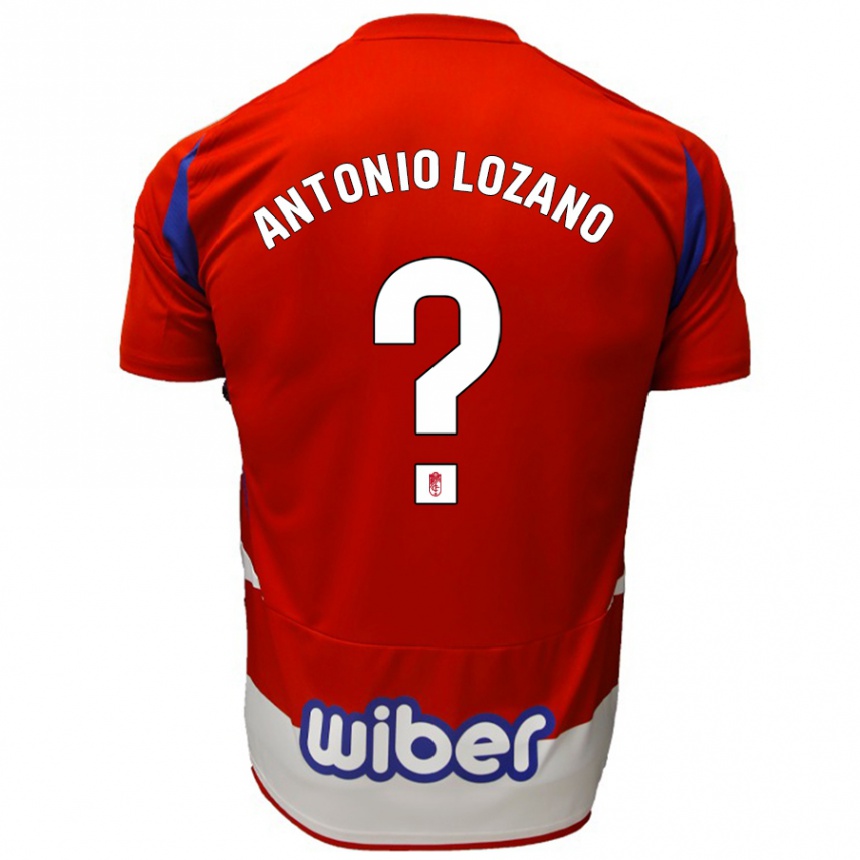 Enfant Football Maillot José Antonio Lozano #0 Rouge Blanc Bleu Tenues Domicile 2024/25