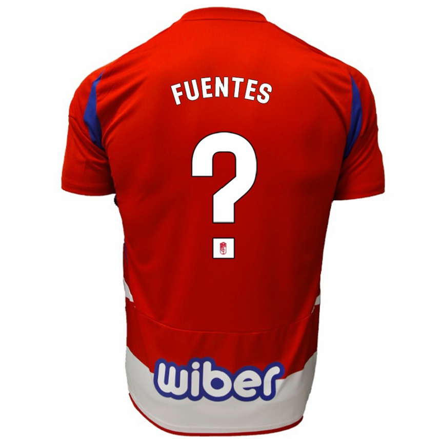 Enfant Football Maillot Alejandro Fuentes #0 Rouge Blanc Bleu Tenues Domicile 2024/25