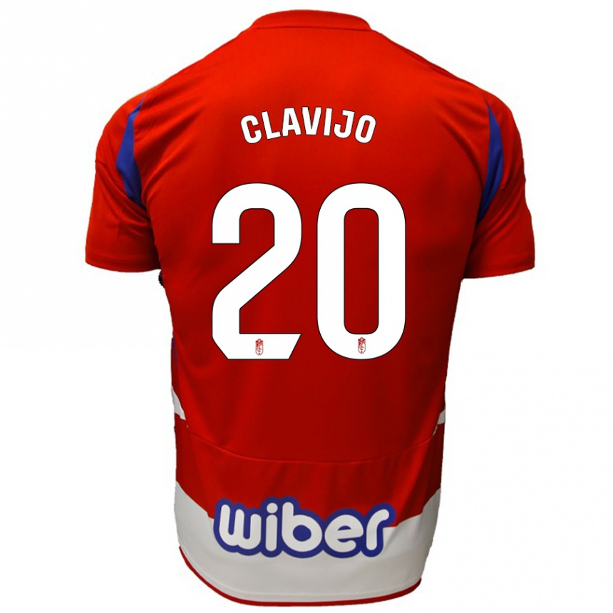 Enfant Football Maillot Dani Clavijo #20 Rouge Blanc Bleu Tenues Domicile 2024/25