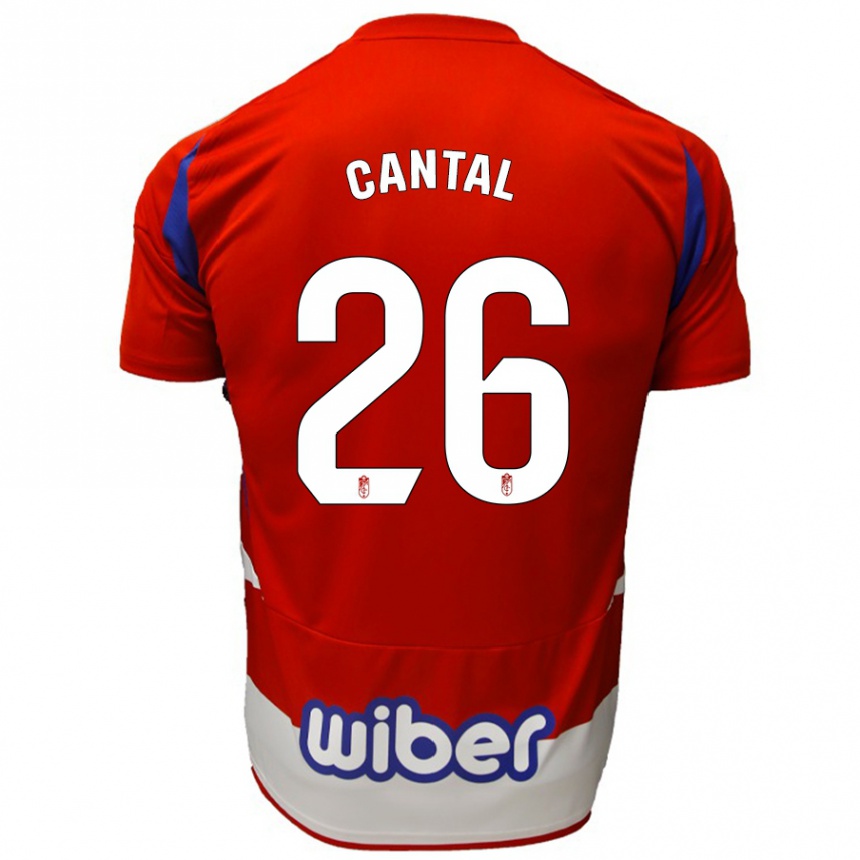 Enfant Football Maillot Paco Cantal #26 Rouge Blanc Bleu Tenues Domicile 2024/25