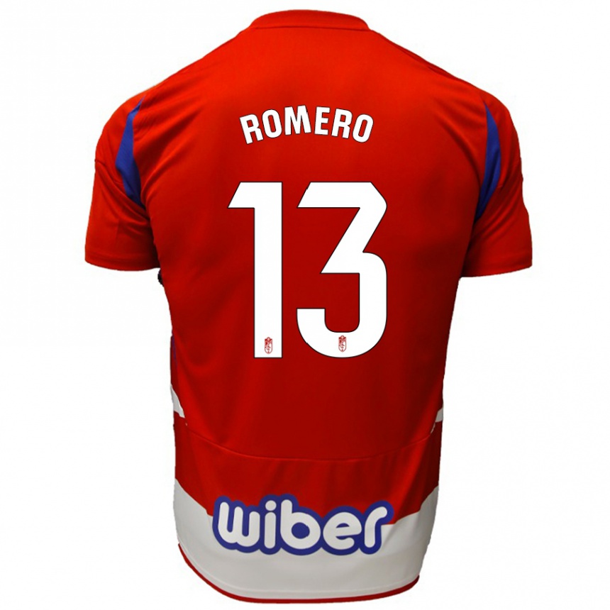 Enfant Football Maillot Andrea Romero #13 Rouge Blanc Bleu Tenues Domicile 2024/25