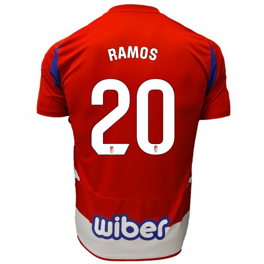 Enfant Football Maillot Lucía Ramos #20 Rouge Blanc Bleu Tenues Domicile 2024/25