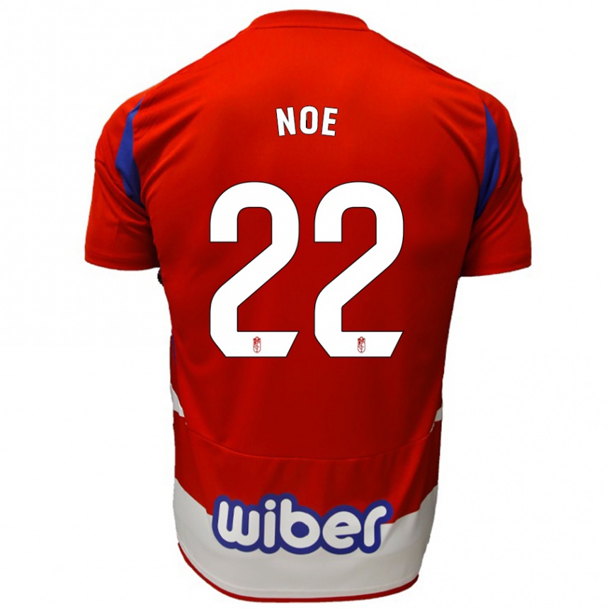 Enfant Football Maillot Noe #22 Rouge Blanc Bleu Tenues Domicile 2024/25