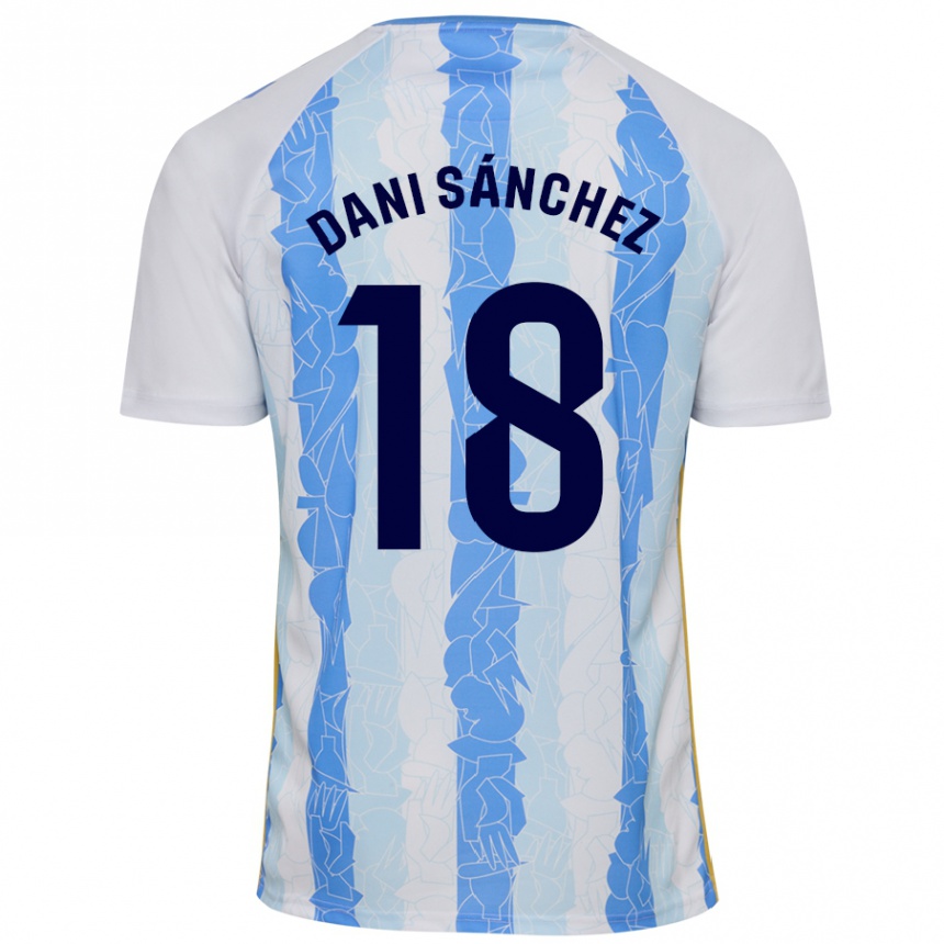 Enfant Football Maillot Dani Sánchez #18 Blanc Bleu Tenues Domicile 2024/25