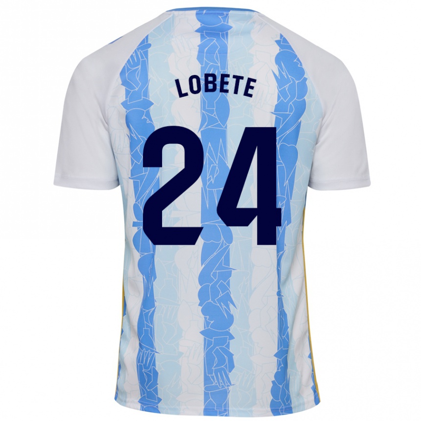 Enfant Football Maillot Julen Lobete #24 Blanc Bleu Tenues Domicile 2024/25