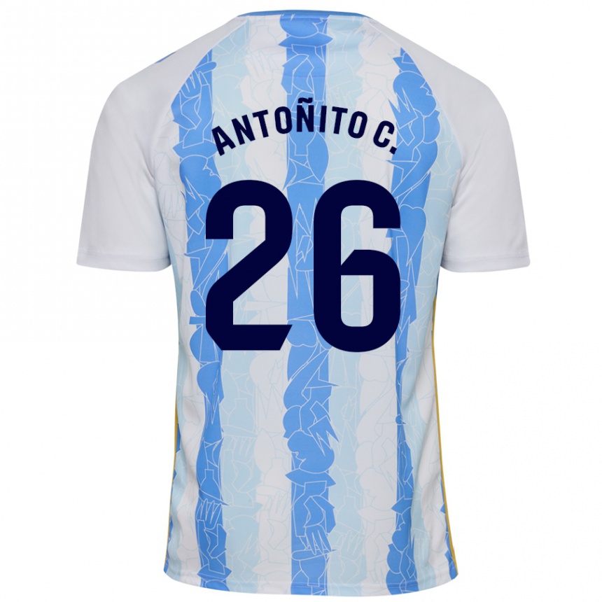 Enfant Football Maillot Antonio Cordero #26 Blanc Bleu Tenues Domicile 2024/25