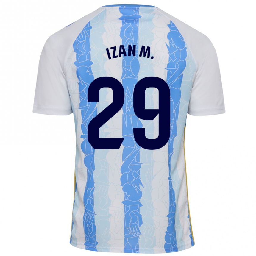 Enfant Football Maillot Izan Merino #29 Blanc Bleu Tenues Domicile 2024/25