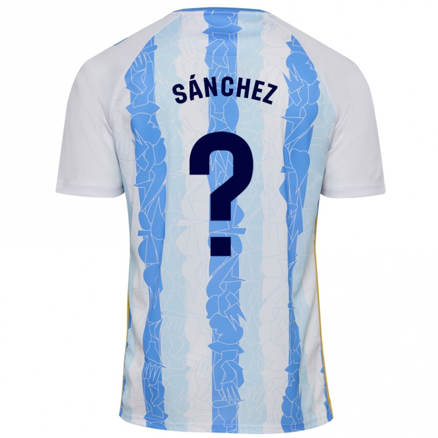 Enfant Football Maillot Álvaro Sánchez #0 Blanc Bleu Tenues Domicile 2024/25