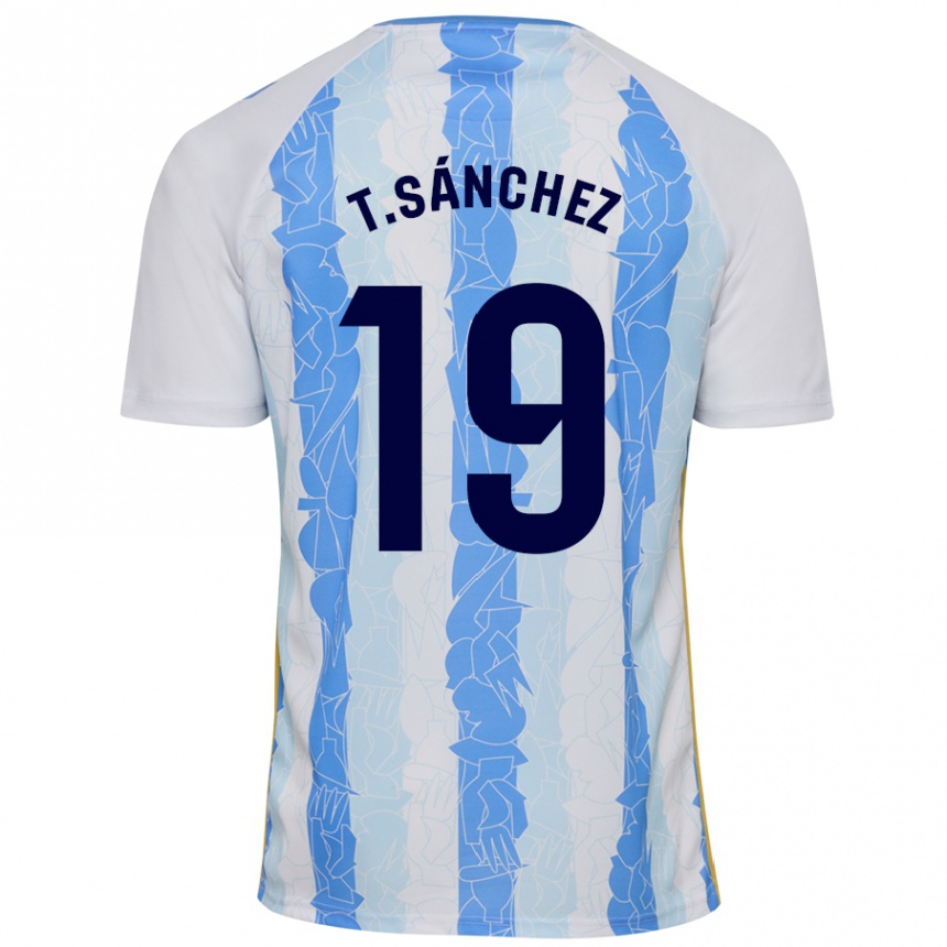 Enfant Football Maillot Toni Sánchez #19 Blanc Bleu Tenues Domicile 2024/25