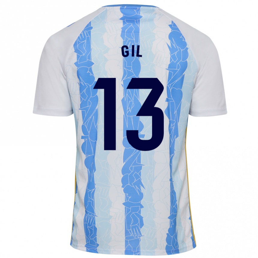 Enfant Football Maillot Noelia Gil #13 Blanc Bleu Tenues Domicile 2024/25