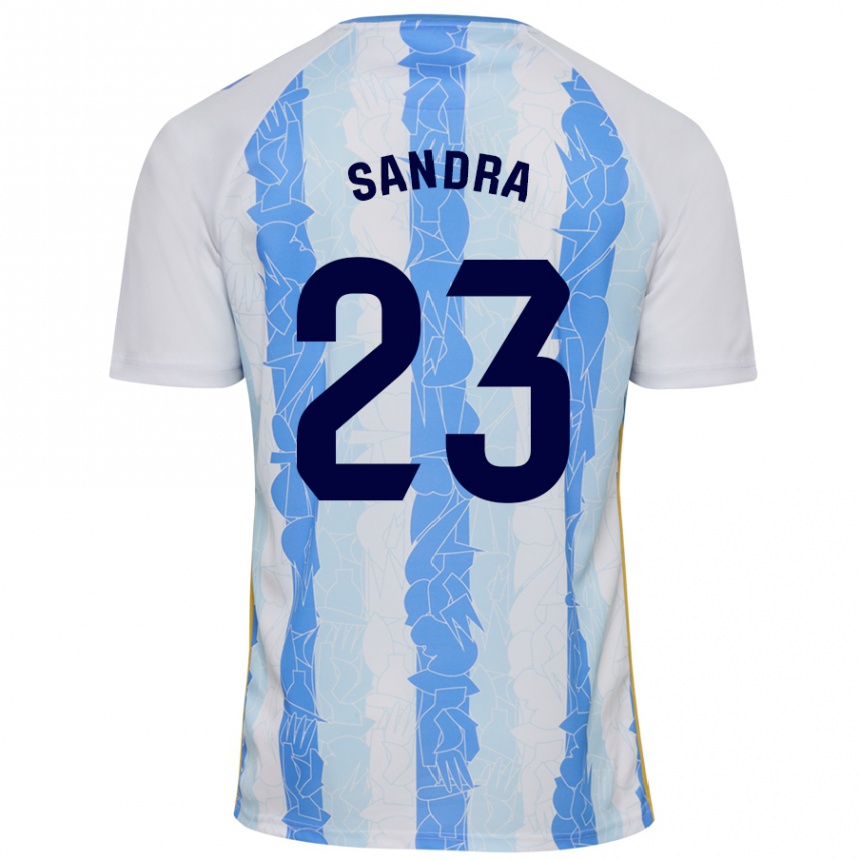 Enfant Football Maillot Sandra #23 Blanc Bleu Tenues Domicile 2024/25