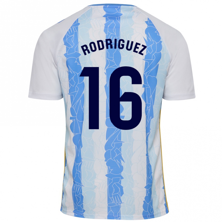 Enfant Football Maillot Genaro Rodríguez #16 Blanc Bleu Tenues Domicile 2024/25