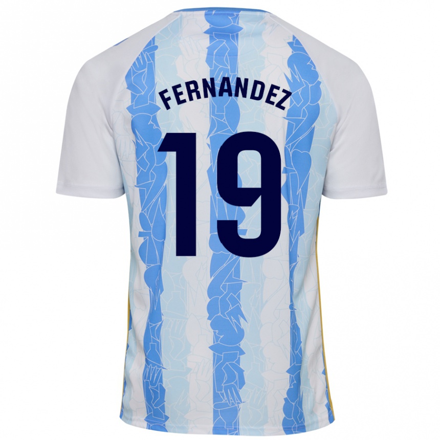 Enfant Football Maillot Raúl Fernández #19 Blanc Bleu Tenues Domicile 2024/25