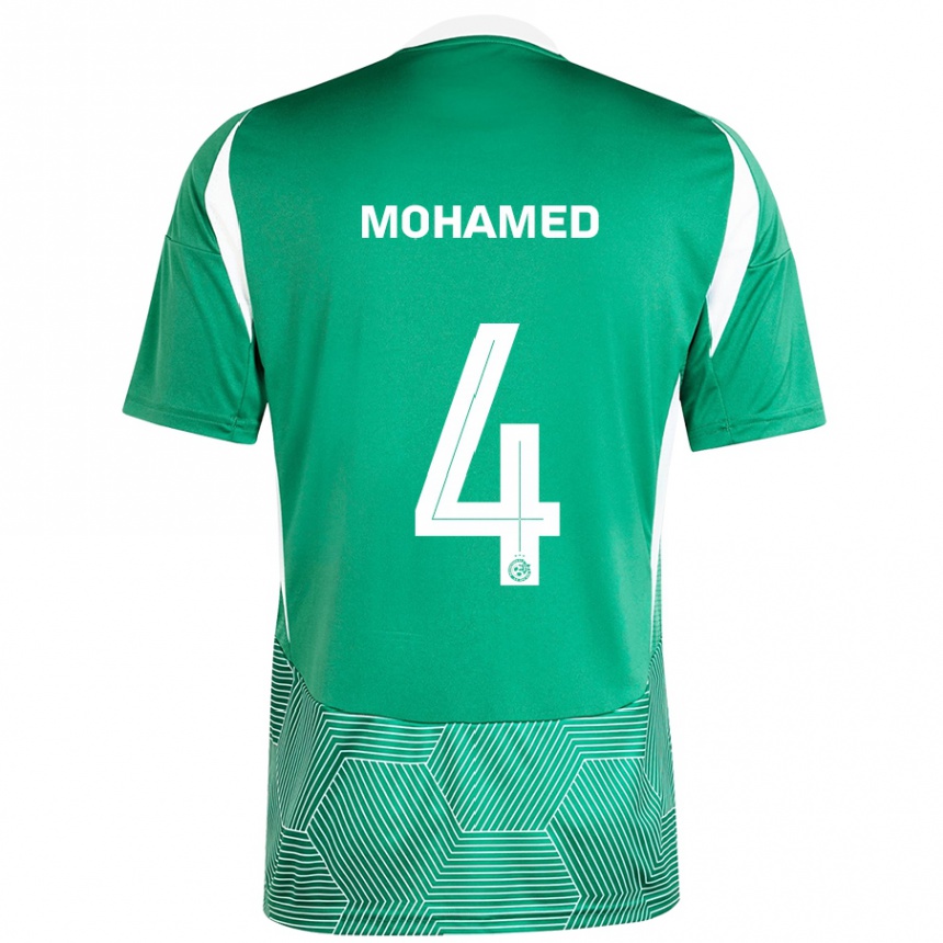 Enfant Football Maillot Ali Mohamed #4 Vert Blanc Tenues Domicile 2024/25