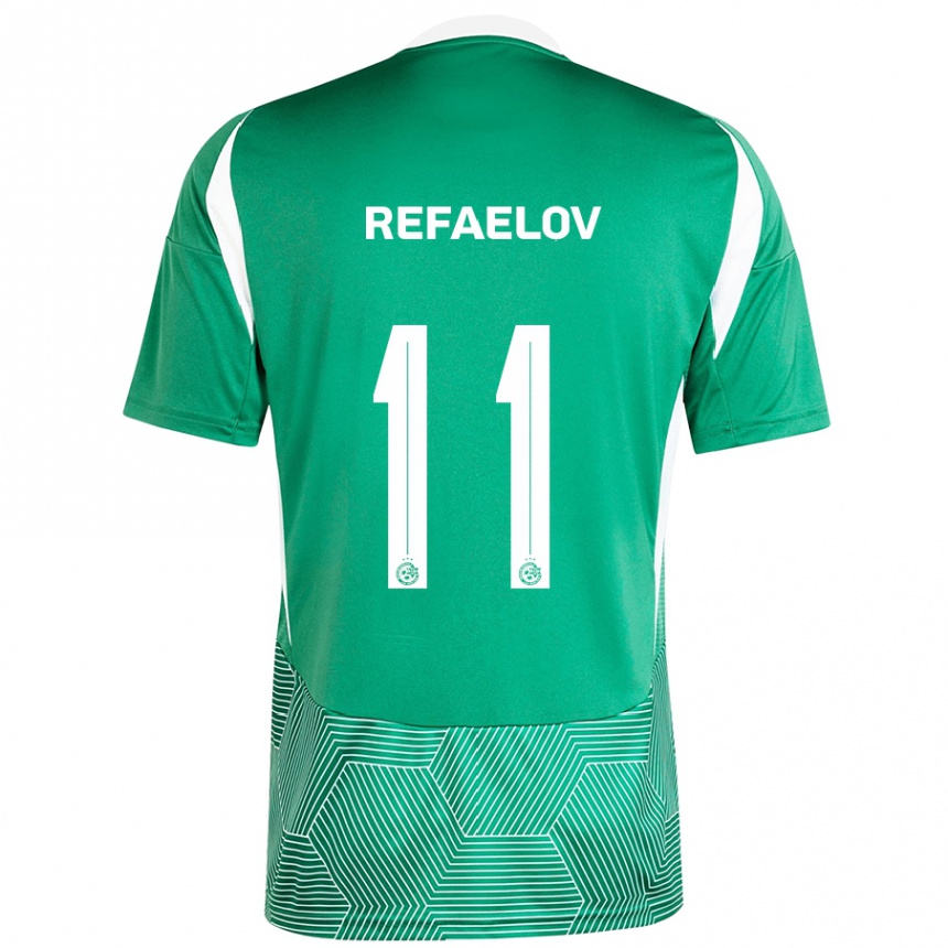 Enfant Football Maillot Lior Refaelov #11 Vert Blanc Tenues Domicile 2024/25