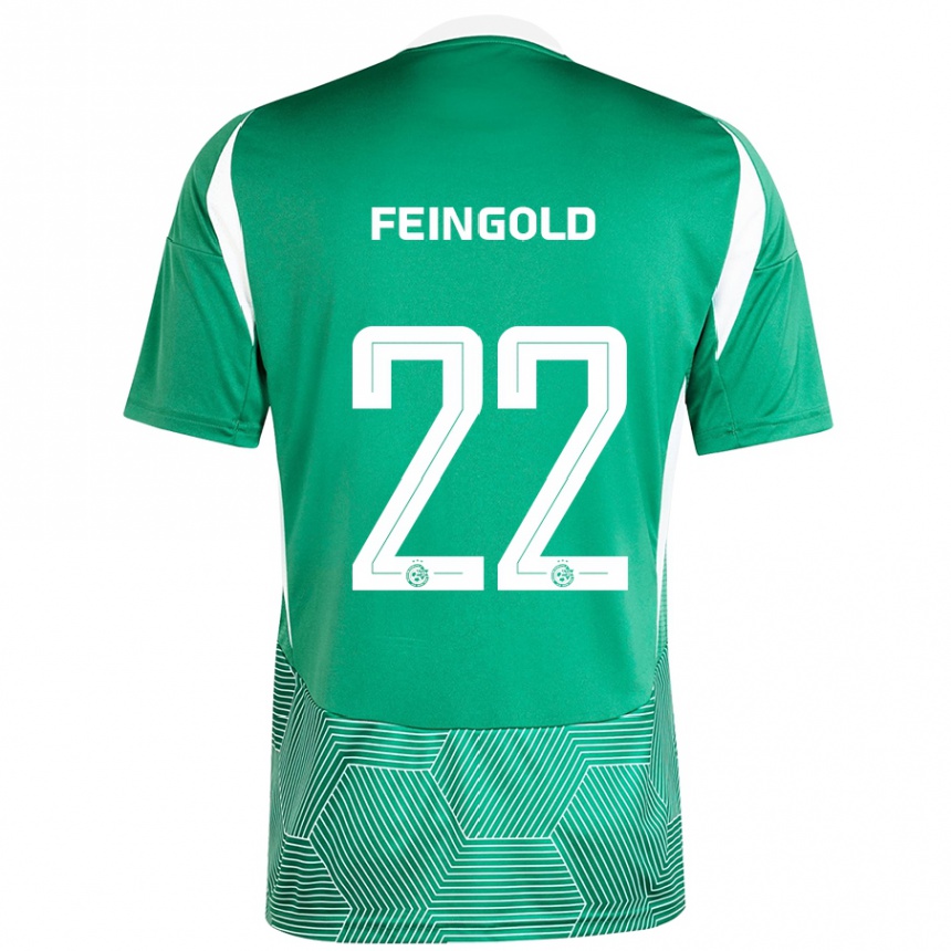 Enfant Football Maillot Ilay Feingold #22 Vert Blanc Tenues Domicile 2024/25