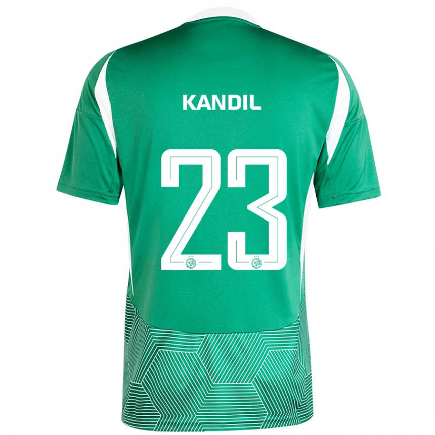 Enfant Football Maillot Maor Kandil #23 Vert Blanc Tenues Domicile 2024/25