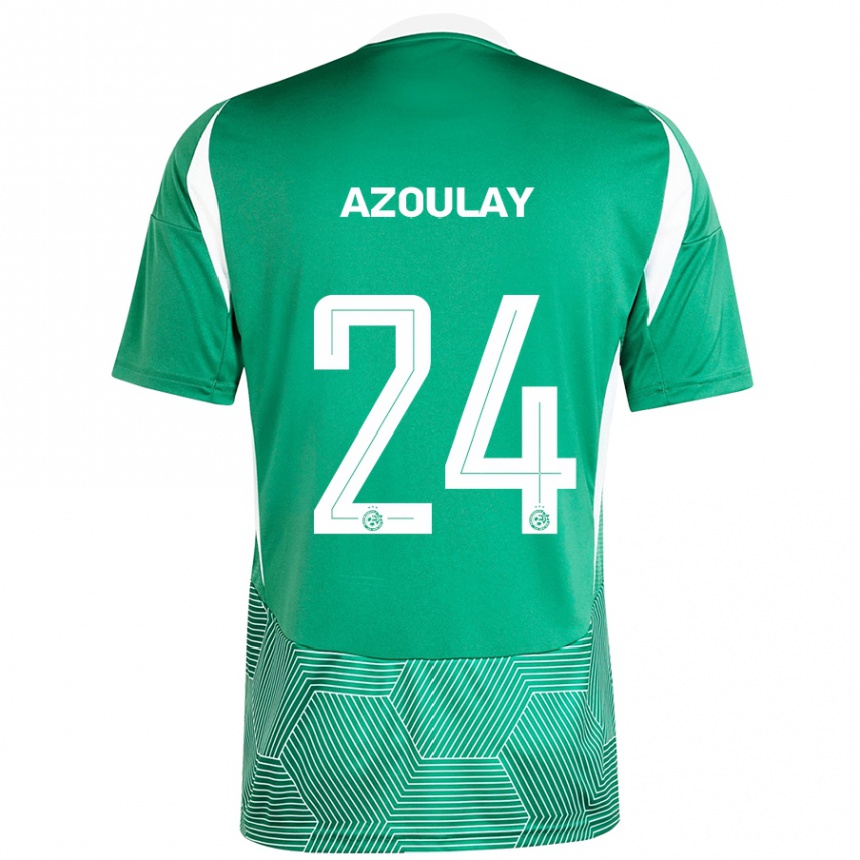 Enfant Football Maillot Ethane Azoulay #24 Vert Blanc Tenues Domicile 2024/25