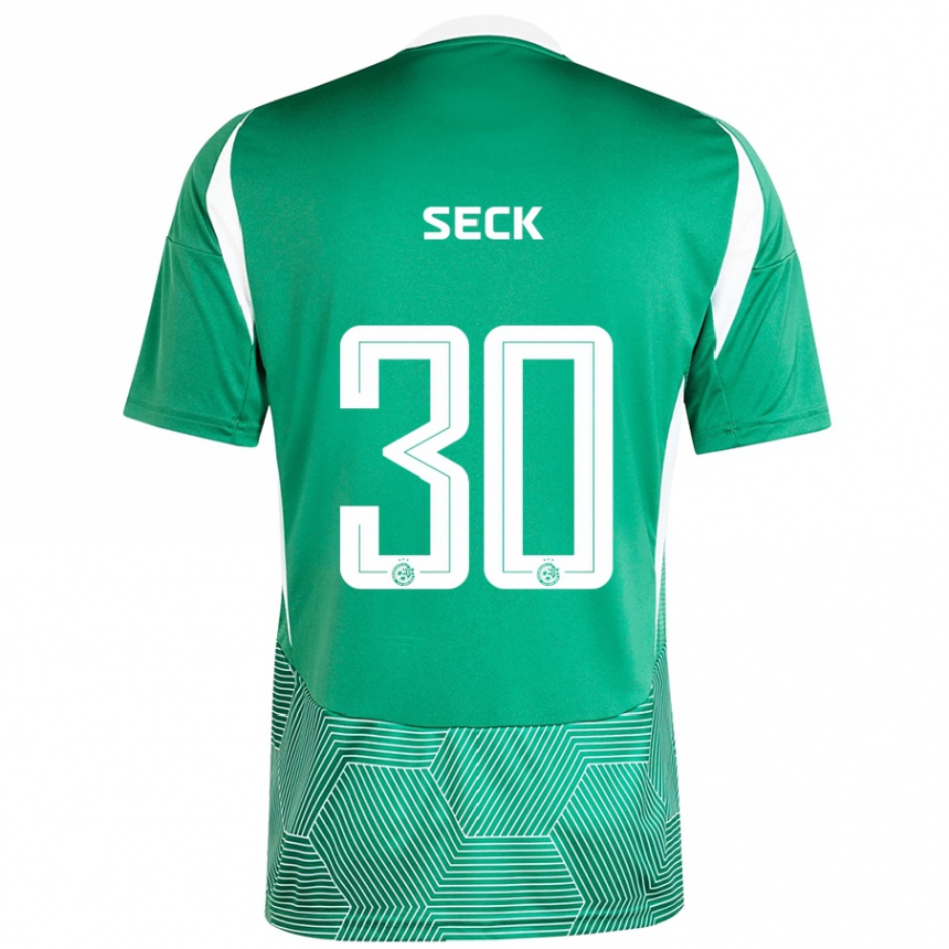 Enfant Football Maillot Abdoulaye Seck #30 Vert Blanc Tenues Domicile 2024/25