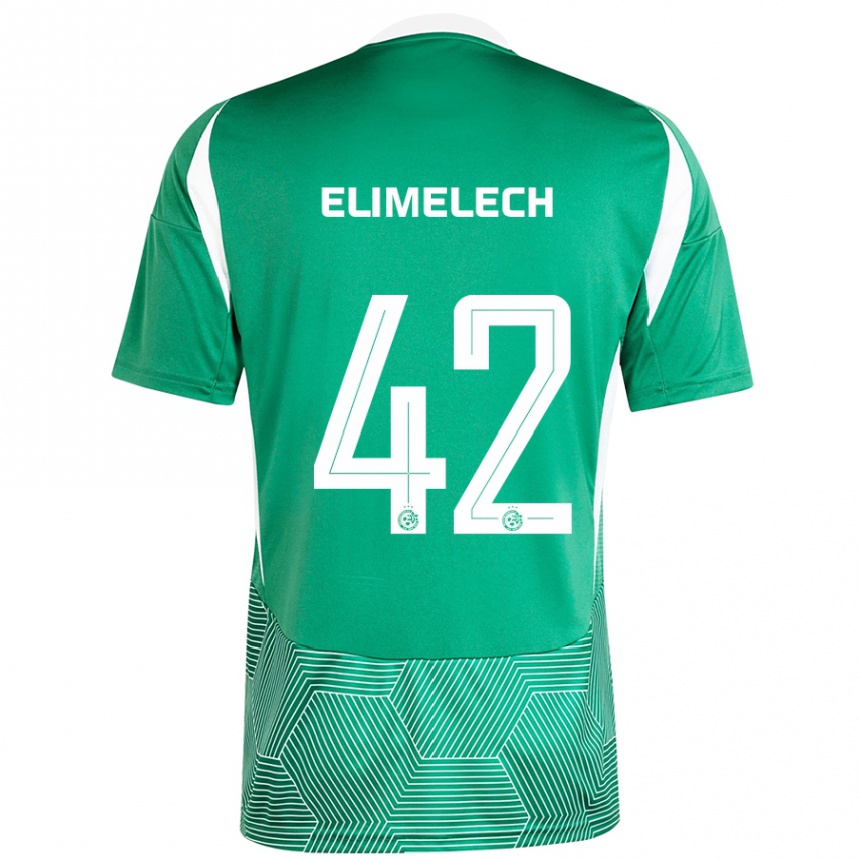 Enfant Football Maillot Roey Elimelech #42 Vert Blanc Tenues Domicile 2024/25