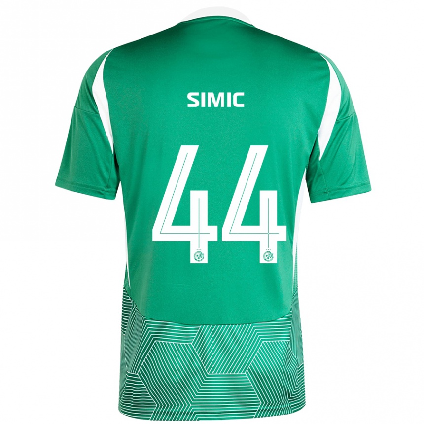 Enfant Football Maillot Lorenco Simic #44 Vert Blanc Tenues Domicile 2024/25