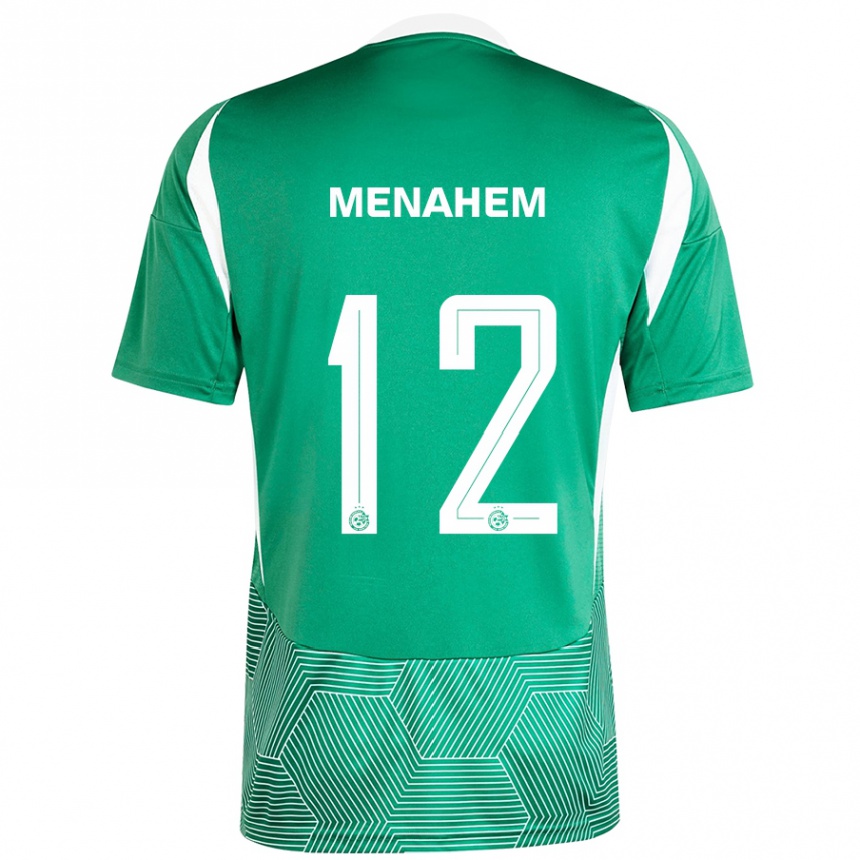 Enfant Football Maillot Sun Menahem #12 Vert Blanc Tenues Domicile 2024/25