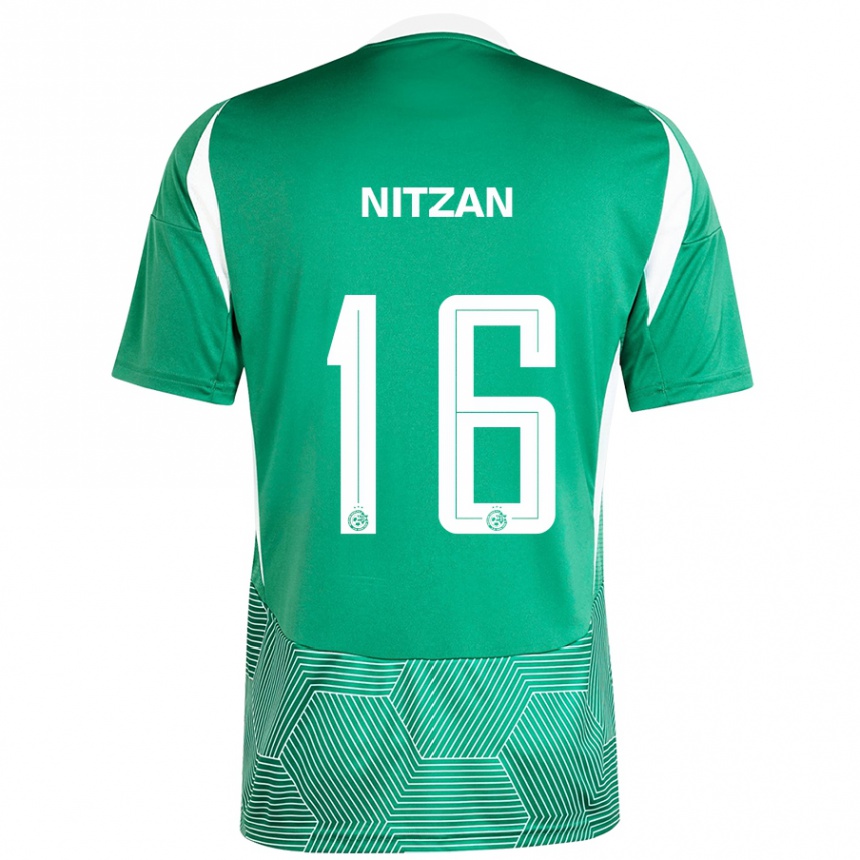 Enfant Football Maillot Itamar Nitzan #16 Vert Blanc Tenues Domicile 2024/25