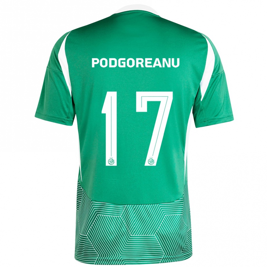 Enfant Football Maillot Suf Podgoreanu #17 Vert Blanc Tenues Domicile 2024/25