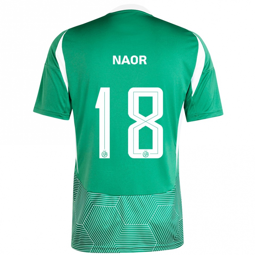 Enfant Football Maillot Goni Naor #18 Vert Blanc Tenues Domicile 2024/25