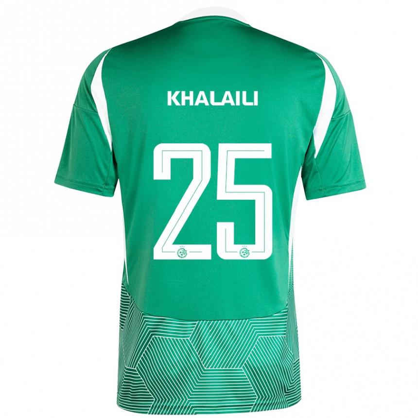 Enfant Football Maillot Anan Khalaili #25 Vert Blanc Tenues Domicile 2024/25