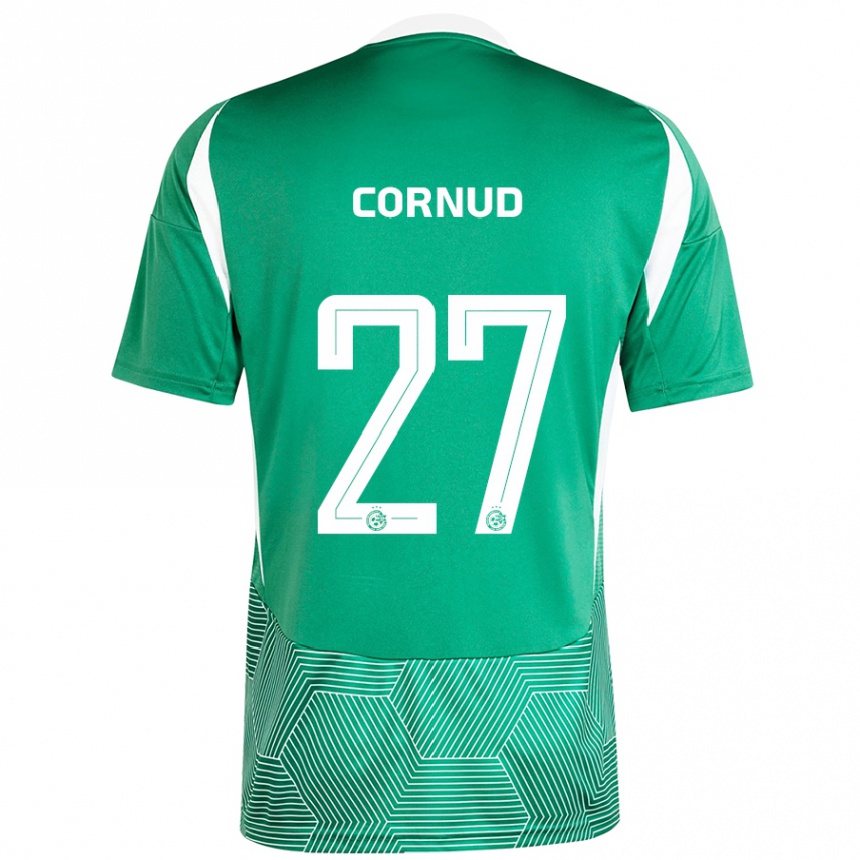 Enfant Football Maillot Pierre Cornud #27 Vert Blanc Tenues Domicile 2024/25