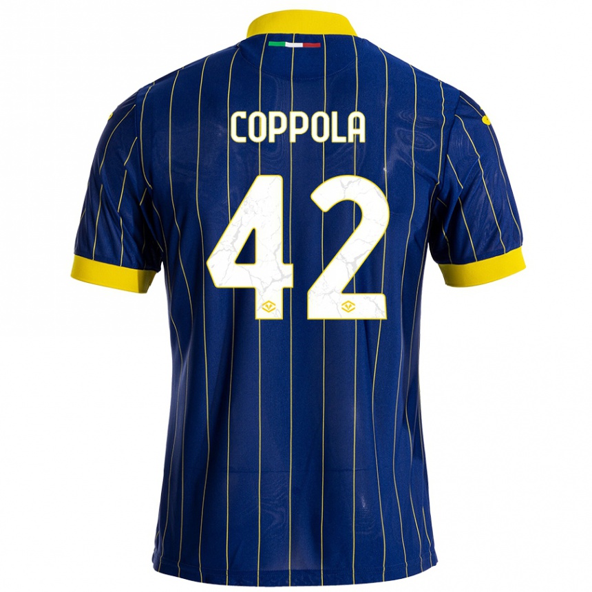 Enfant Football Maillot Diego Coppola #42 Bleu Jaune Tenues Domicile 2024/25