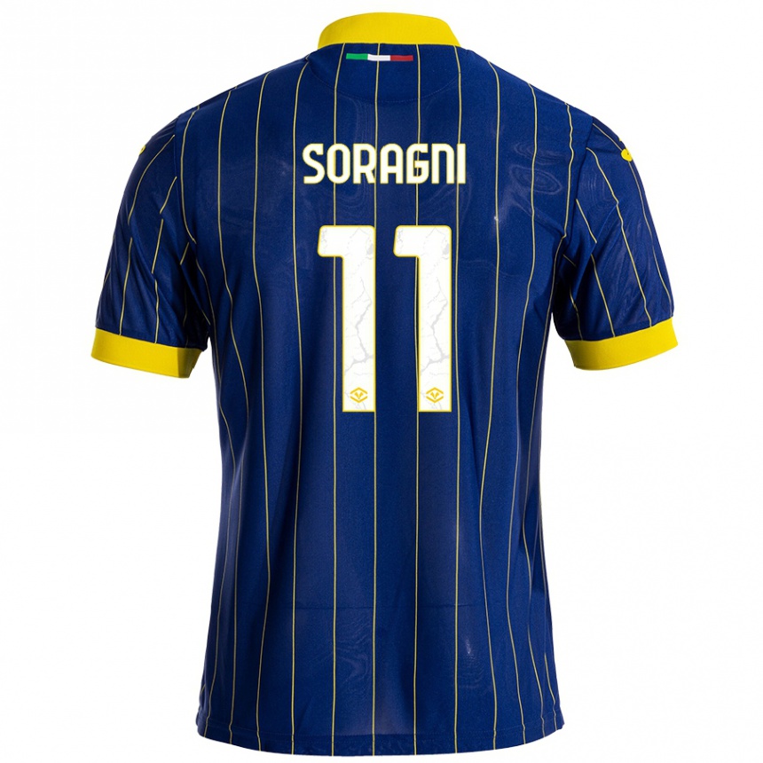 Enfant Football Maillot Alberto Soragni #11 Bleu Jaune Tenues Domicile 2024/25