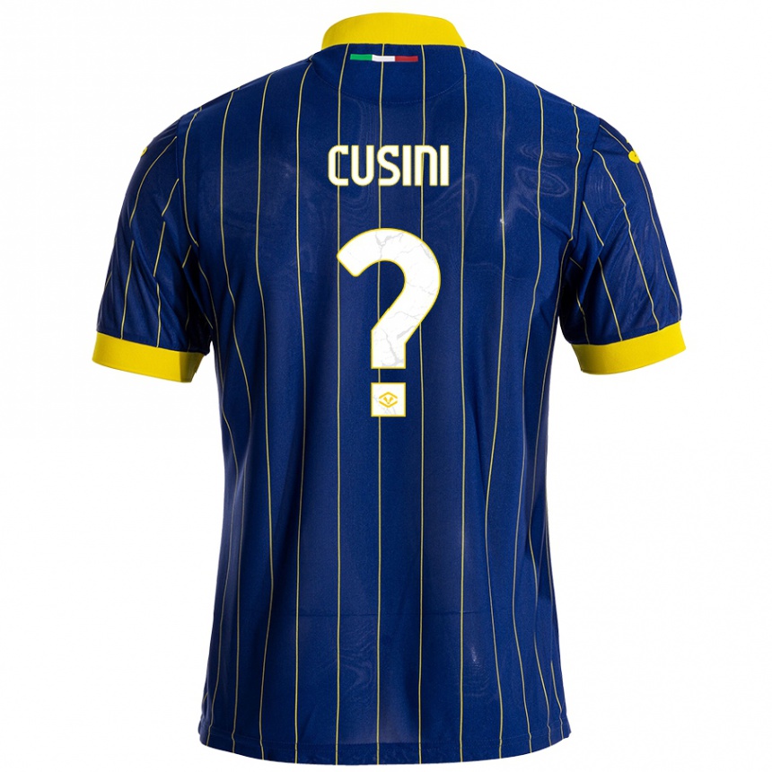 Enfant Football Maillot Christian Cusini #0 Bleu Jaune Tenues Domicile 2024/25