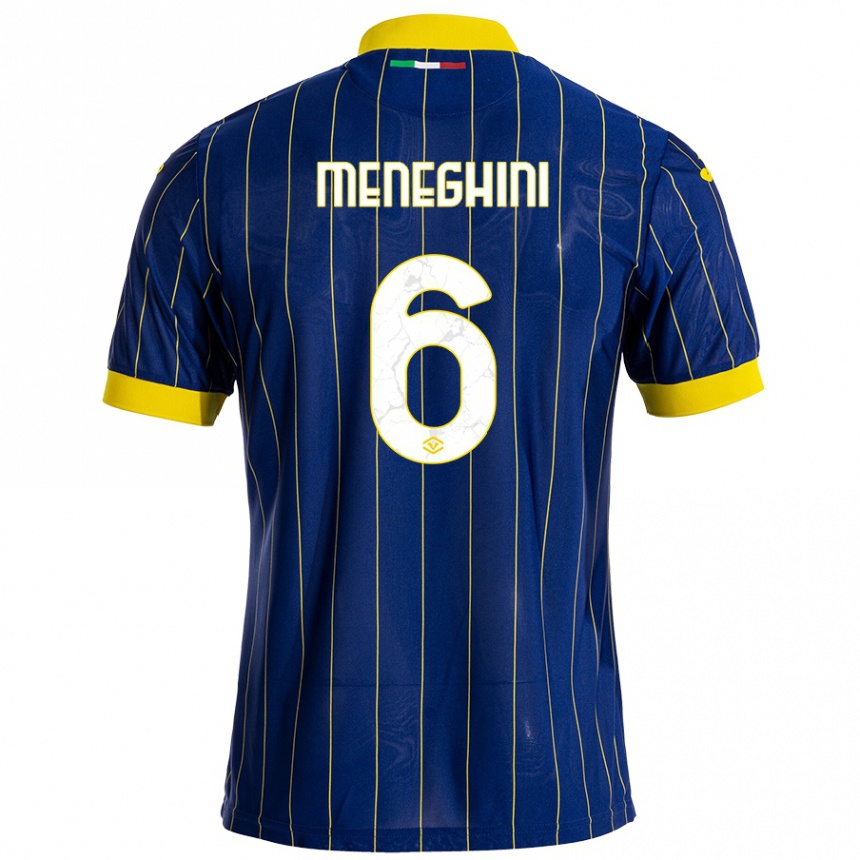 Enfant Football Maillot Sofia Meneghini #6 Bleu Jaune Tenues Domicile 2024/25