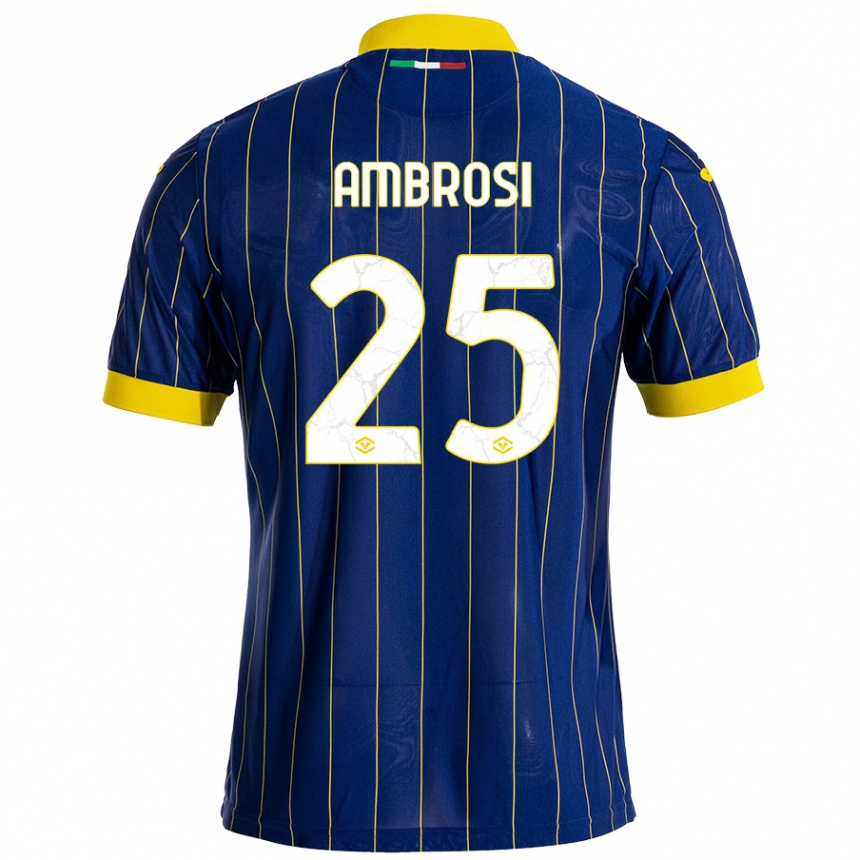 Enfant Football Maillot Caterina Ambrosi #25 Bleu Jaune Tenues Domicile 2024/25