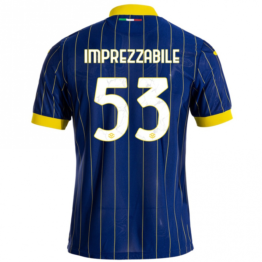 Enfant Football Maillot Francesca Imprezzabile #53 Bleu Jaune Tenues Domicile 2024/25