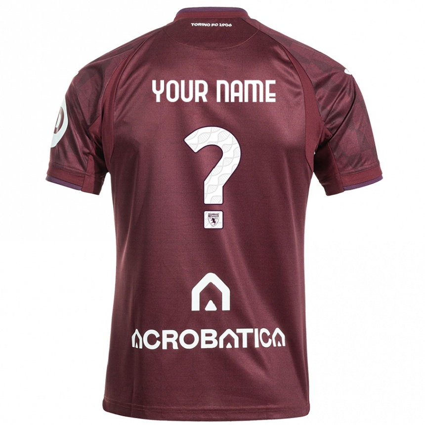 Enfant Football Maillot Votre Nom #0 Bordeaux Blanc Tenues Domicile 2024/25