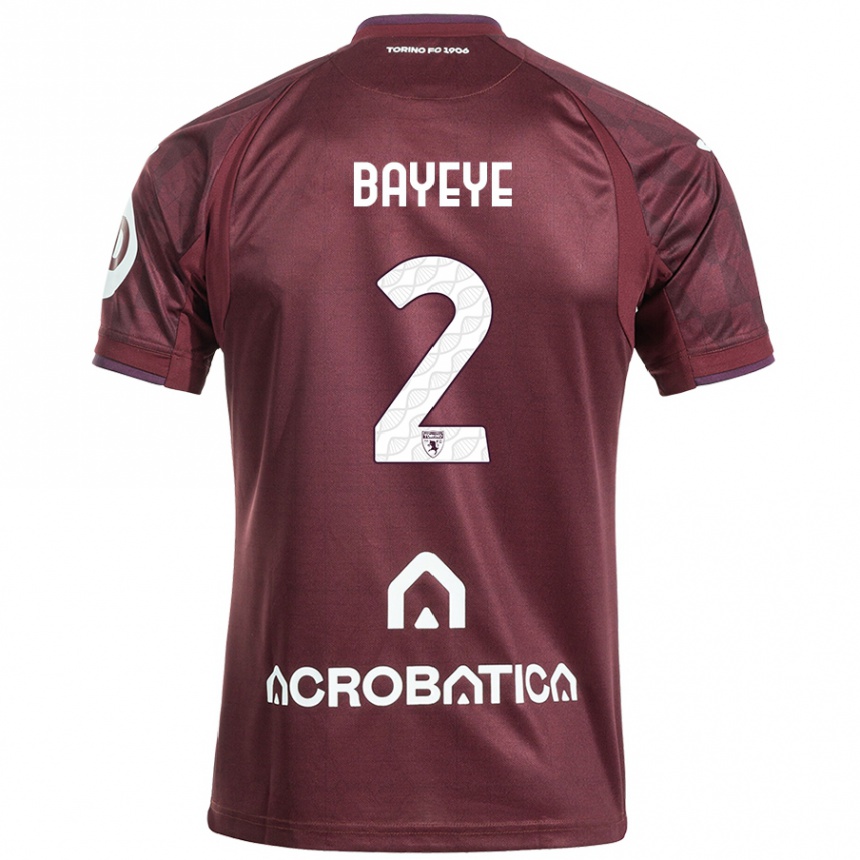 Enfant Football Maillot Brian Bayeye #2 Bordeaux Blanc Tenues Domicile 2024/25