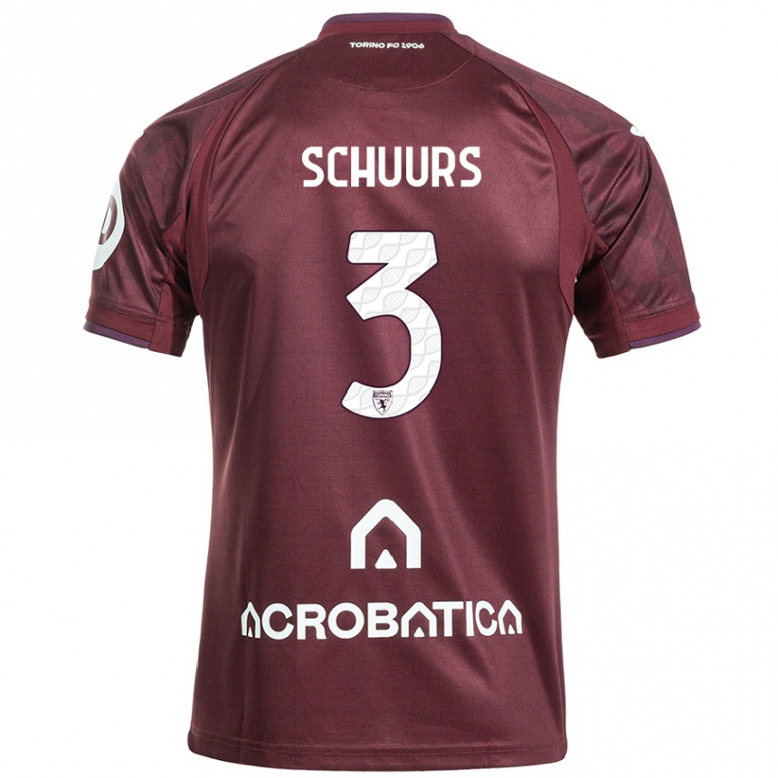 Enfant Football Maillot Perr Schuurs #3 Bordeaux Blanc Tenues Domicile 2024/25