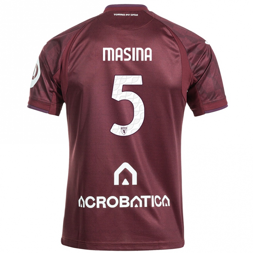 Enfant Football Maillot Adam Masina #5 Bordeaux Blanc Tenues Domicile 2024/25