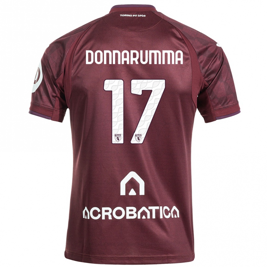 Enfant Football Maillot Antonio Donnarumma #17 Bordeaux Blanc Tenues Domicile 2024/25