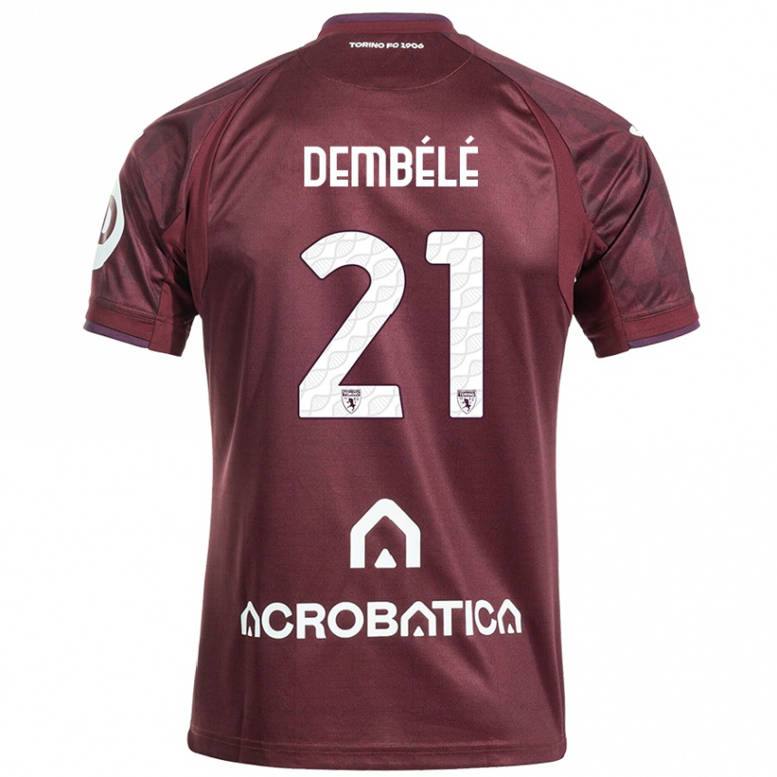 Enfant Football Maillot Ali Dembélé #21 Bordeaux Blanc Tenues Domicile 2024/25