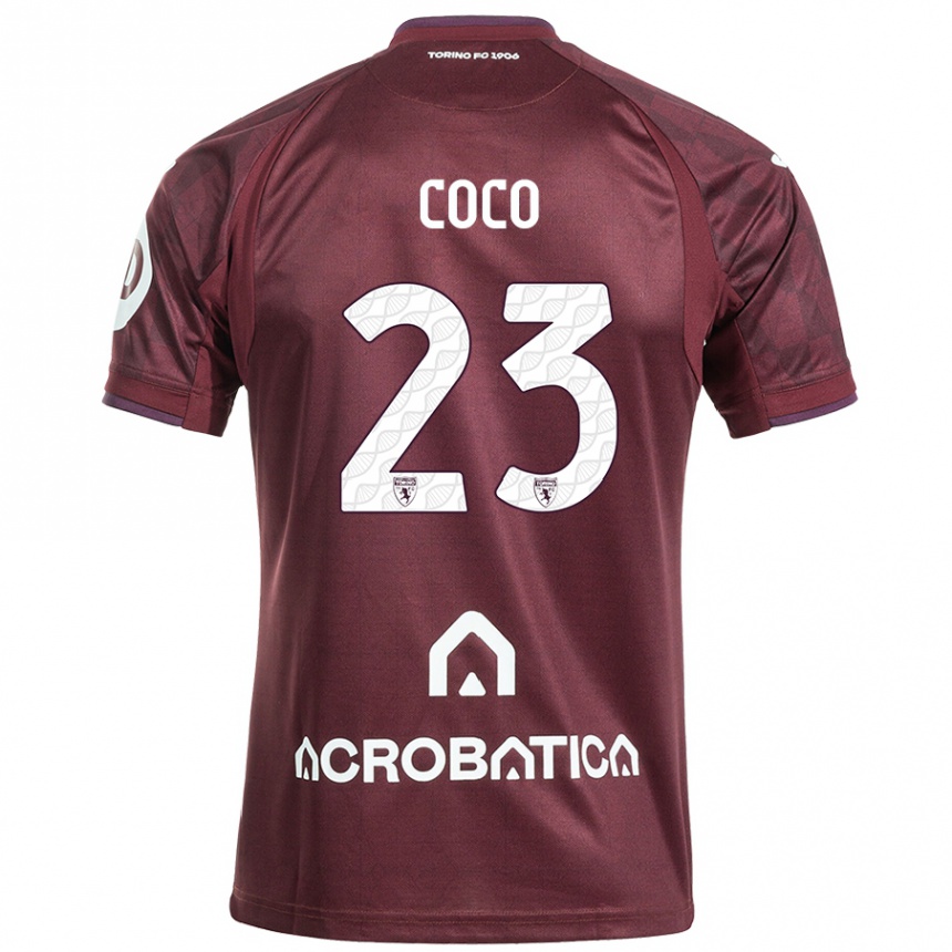 Enfant Football Maillot Saúl Coco #23 Bordeaux Blanc Tenues Domicile 2024/25