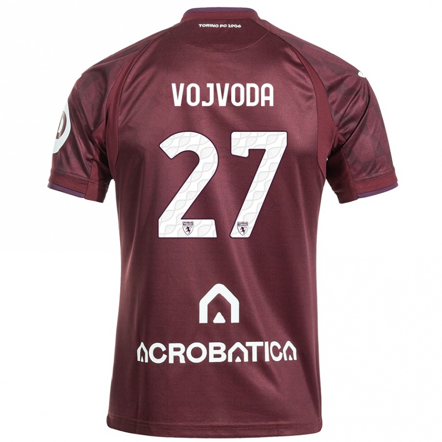 Enfant Football Maillot Mërgim Vojvoda #27 Bordeaux Blanc Tenues Domicile 2024/25