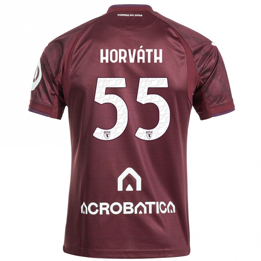 Enfant Football Maillot Krisztofer Horváth #55 Bordeaux Blanc Tenues Domicile 2024/25