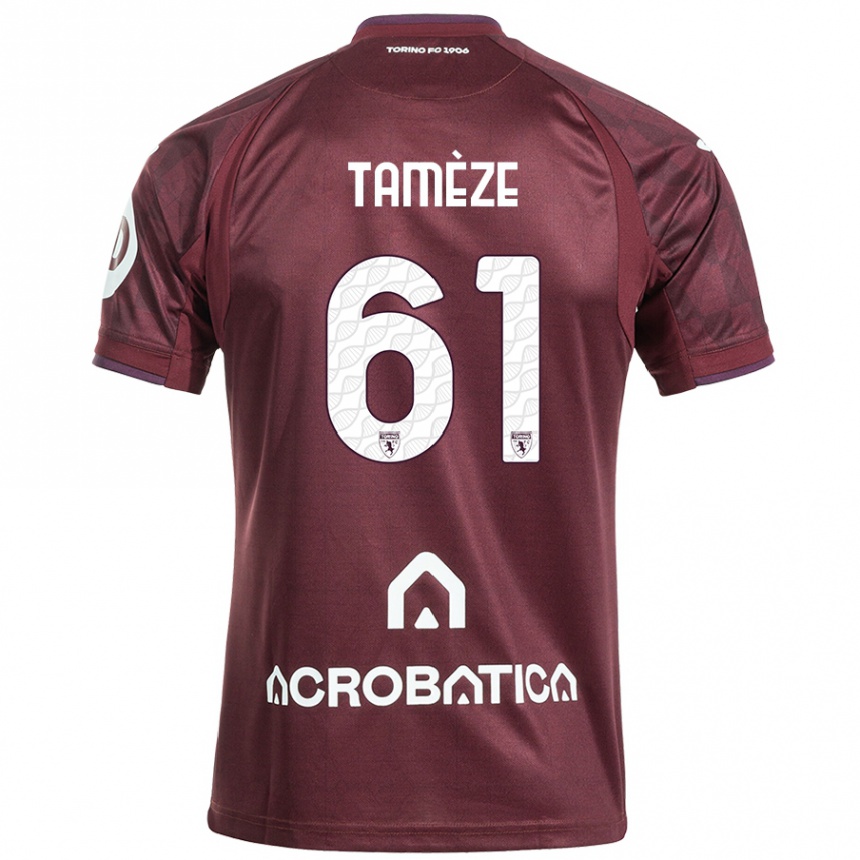 Enfant Football Maillot Adrien Tamèze #61 Bordeaux Blanc Tenues Domicile 2024/25