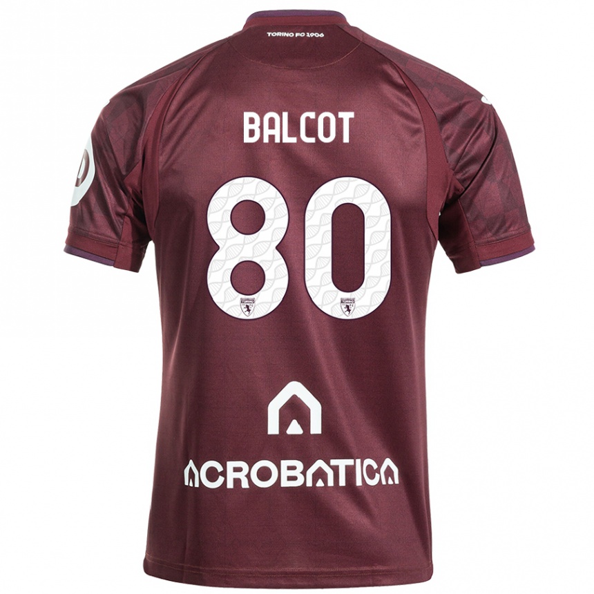 Enfant Football Maillot Côme Bianay Balcot #80 Bordeaux Blanc Tenues Domicile 2024/25