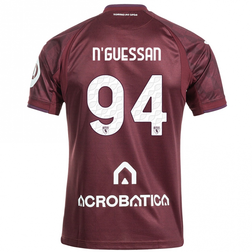 Enfant Football Maillot Ange Caumenan N'guessan #94 Bordeaux Blanc Tenues Domicile 2024/25