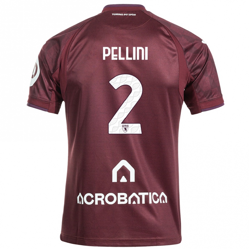 Enfant Football Maillot Mattia Pellini #2 Bordeaux Blanc Tenues Domicile 2024/25